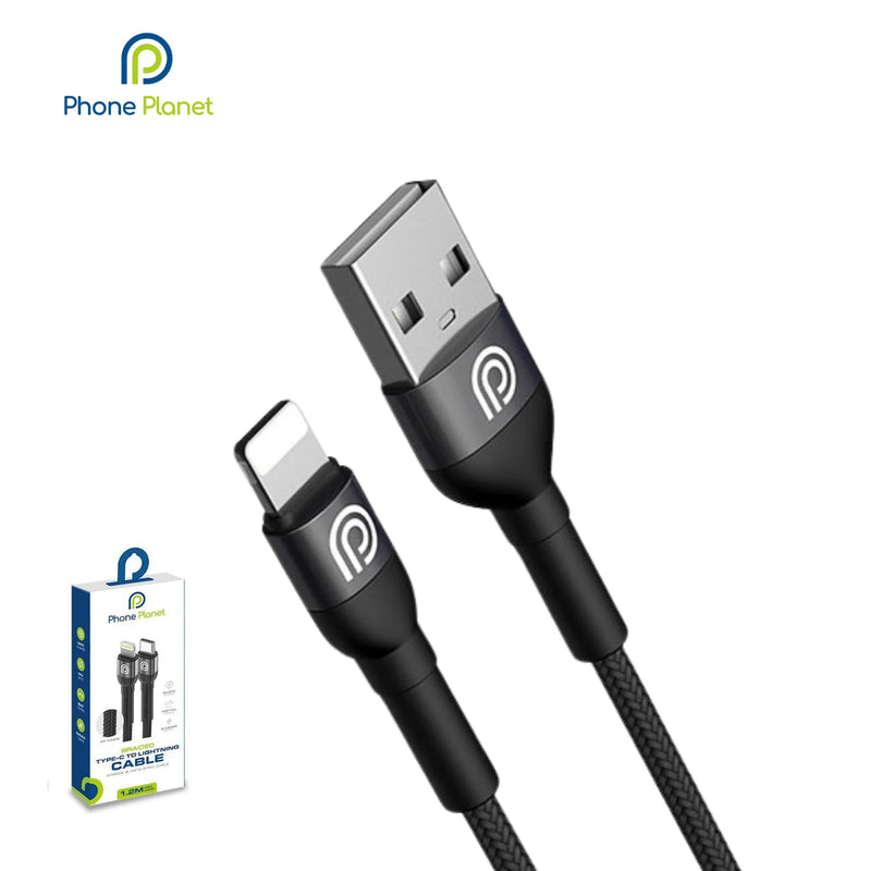 USB-A to Lightning Aluminum Alloy Cable (Braided Cable) 2 Meters