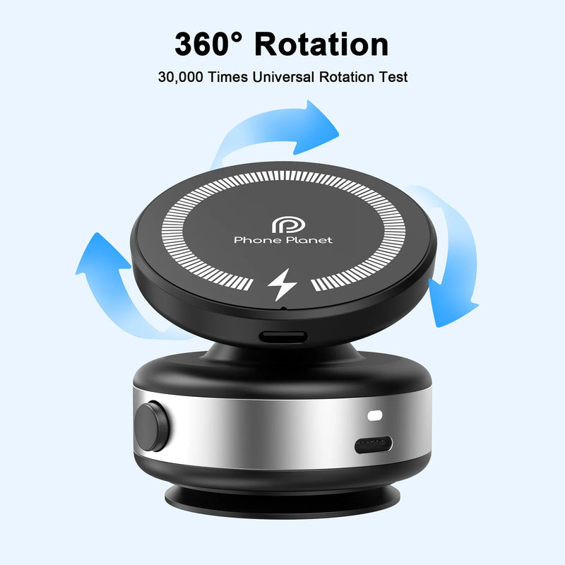 Electric suction stand | 360° rotating | 15W fast wireless charging